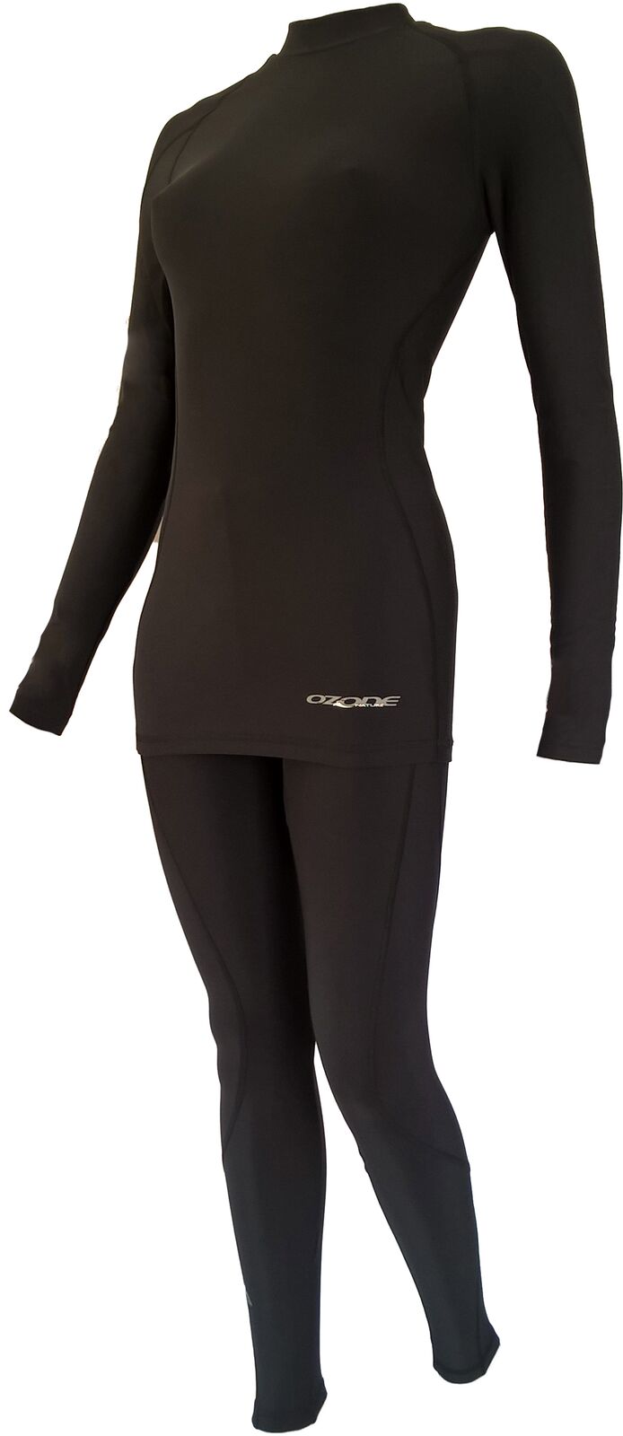 női sí aláöltöző szett, fekete-fekete