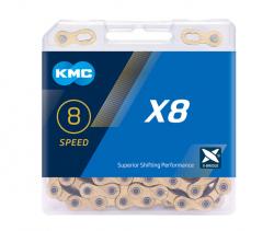 KMC X8 kerékpárlánc, 6,7,8-as rendszerekhez, dobozos 2.Kép