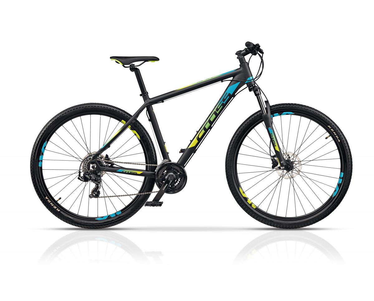 Cross GRX 7 29" MTB kerékpár, matt fekete-zöld 2023