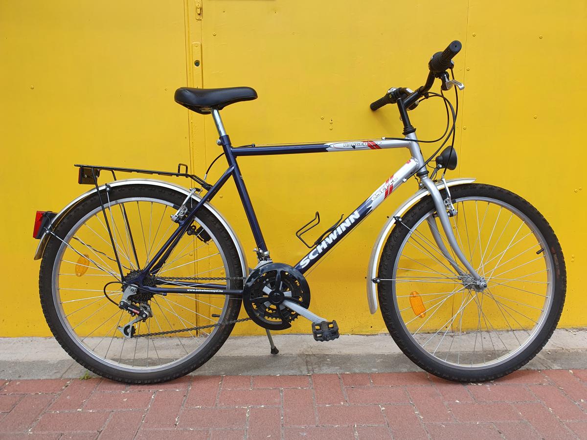 Használt 26"-os Schwinn-Csepel Ranger MTB kerékpár, ezüst-kék