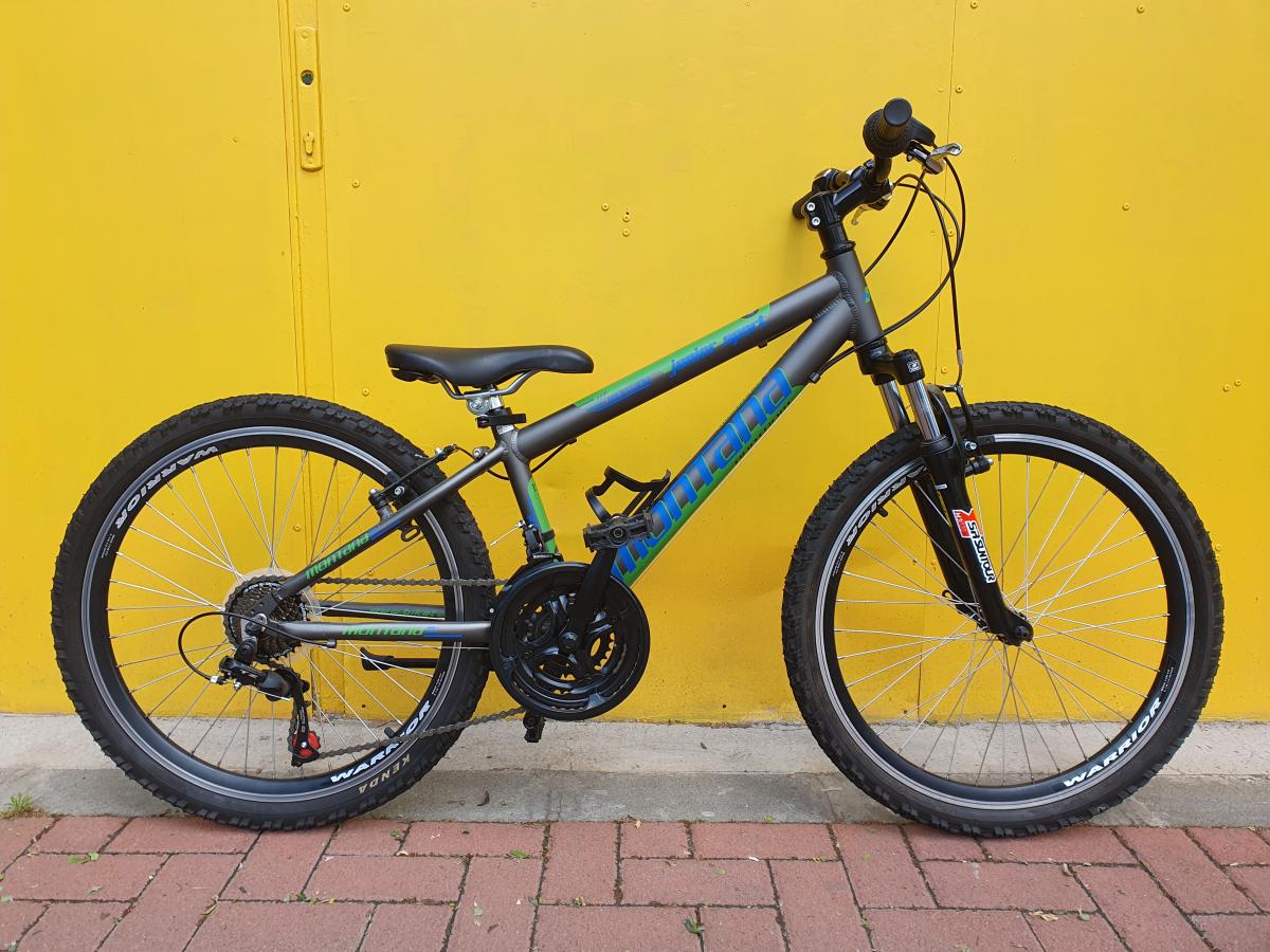 Használt 24"-as Montana junior MTB, grafit-zöld-kék
