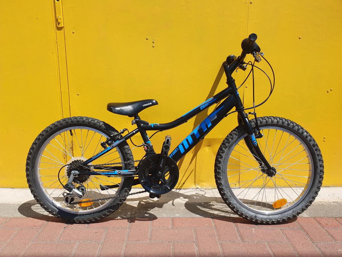Használt 20"-as TransMontana junior MTB, fekete-kék