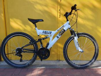 Használt 26&quot;-os X-Fact Fully MTB kerékpár, fehér-fekete Kép