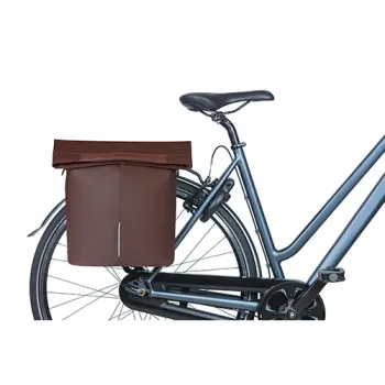 City Shopper kerékpáros táska, csomagtartóra, 14L, vegán bőr, barna 2.Kép