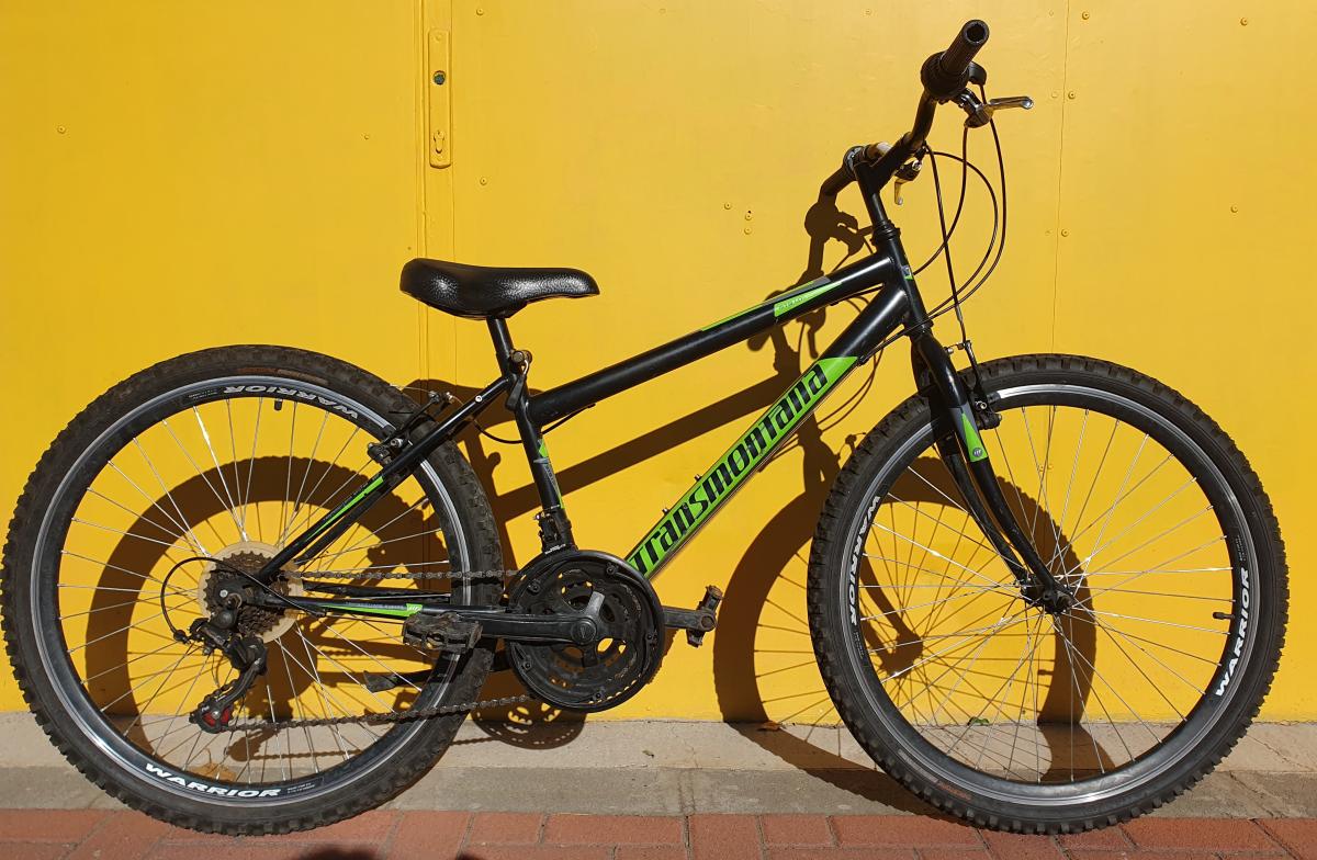 Használt 26"-os Transmontana MTB kerékpár, fekete-zöld