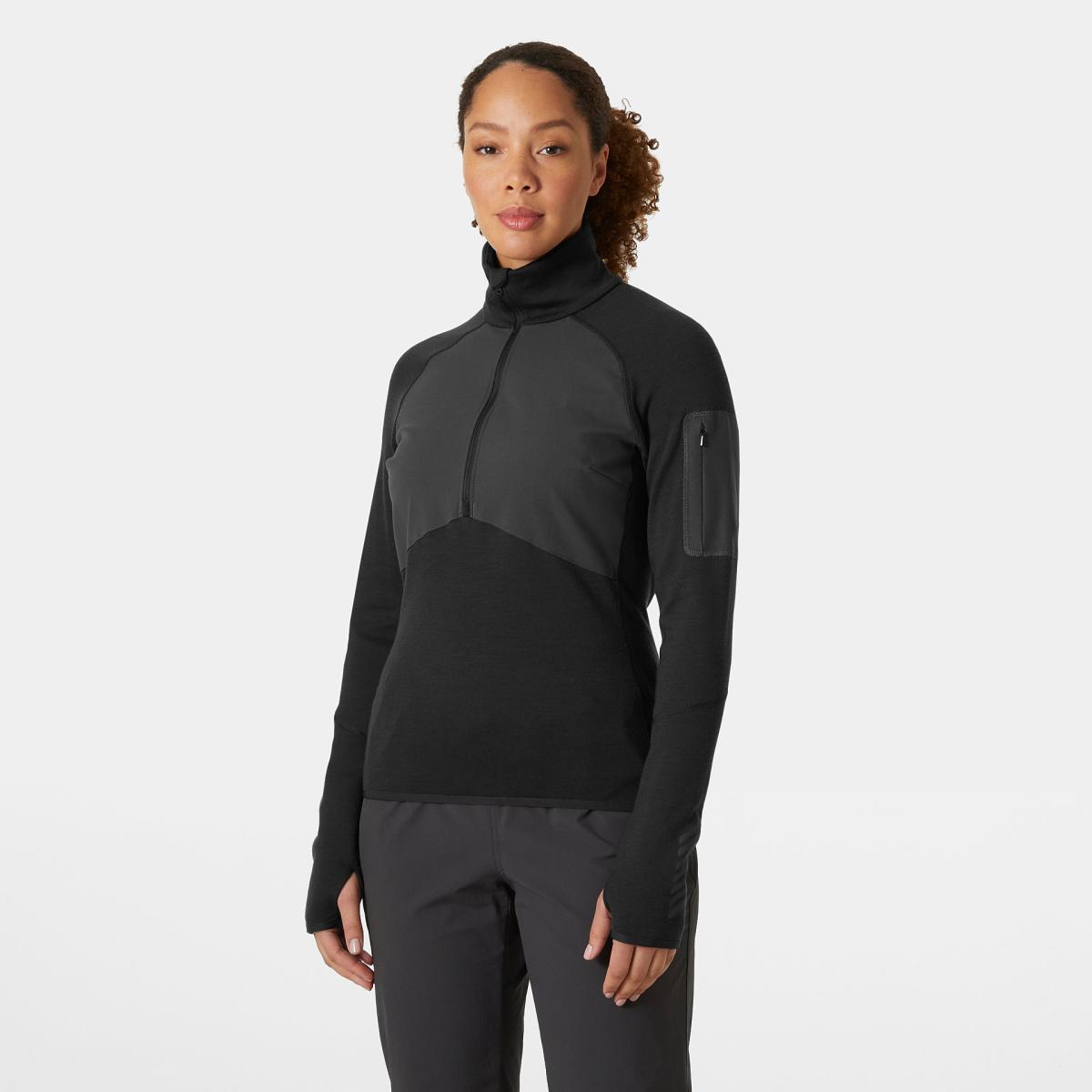 LIFA Merino 1/2 Zip női sípulóver, black