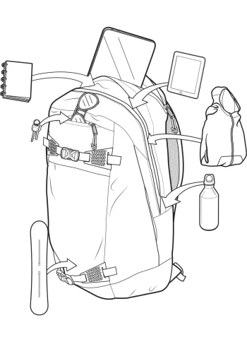 Dayhiker hátizsák 30 liter, black 6.Kép