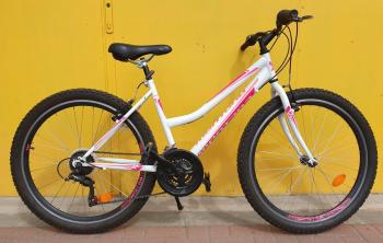 Használt 26"-os TransMontana MTB kerékpár, fehér-pink Kép