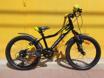 Használt 20"-as Kross Level Mini alu junior MTB, fekete-sárga Kép