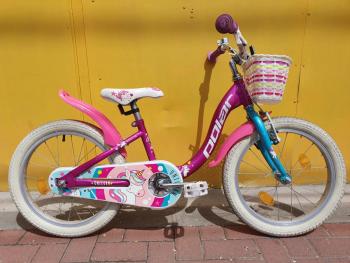 Használt 18"-as Polar Unicorn junior kerékpár, pink-zöld Kép