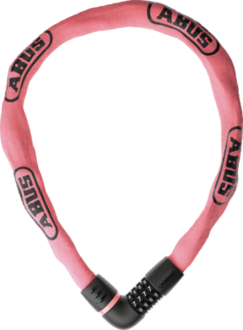 Tresor 6807 láncos, számzáras kerékpárzár, rose blush, 110cm Kép